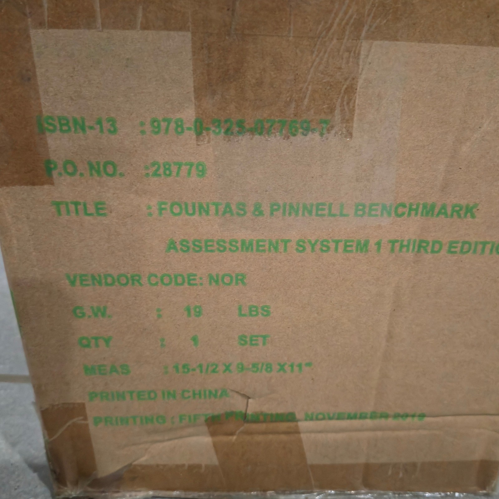 Fountas Pinnell Benchmark Assessment System 1 Third Edition Grades K2 Levels A N
