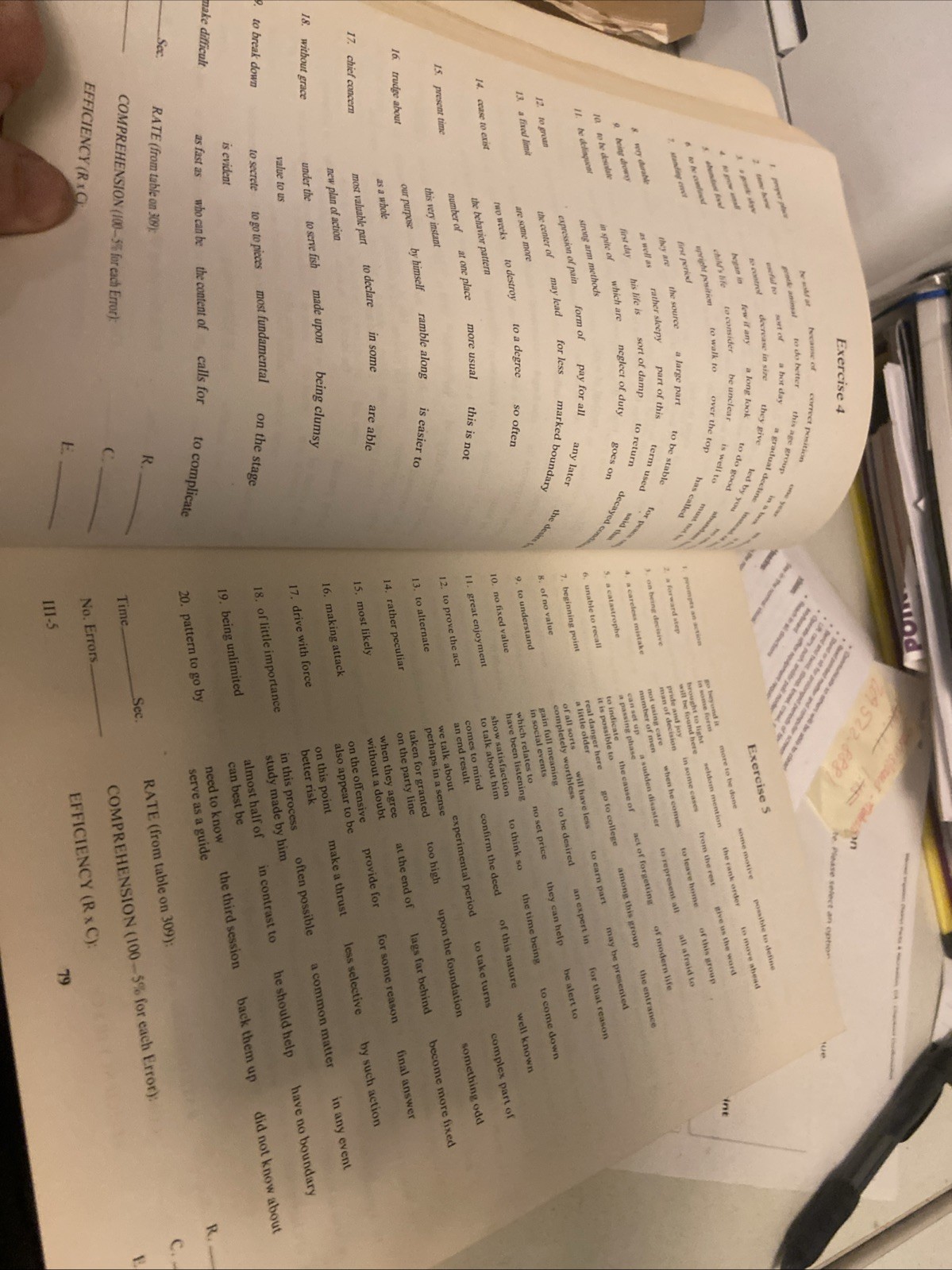 Developing Reading Efficiency by Miller, Lyle L. ~ Third Edition 1972 softcover