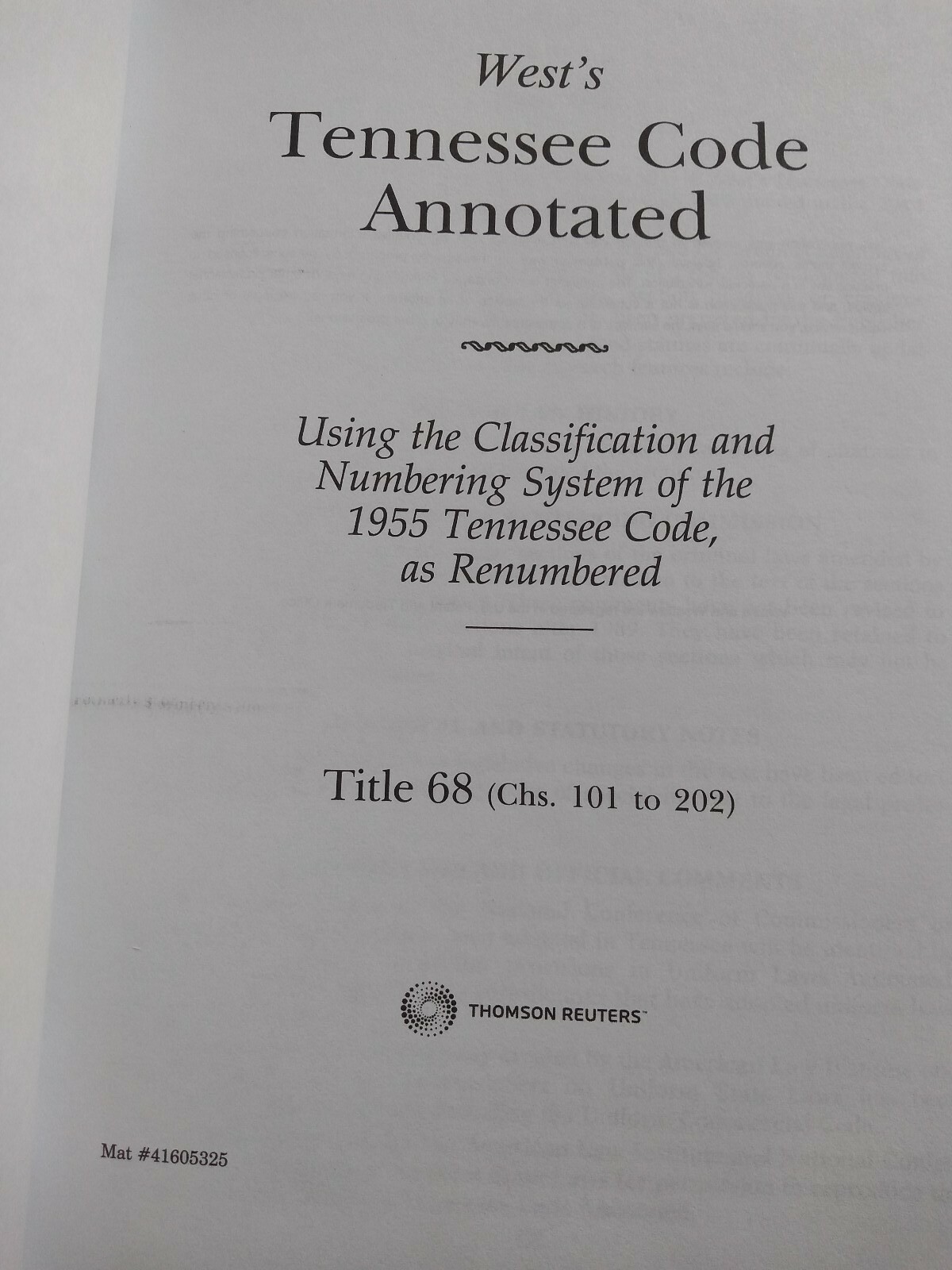 West’s Tennessee Annotated Code Title 68 Vols. 40-40A! Sku#45