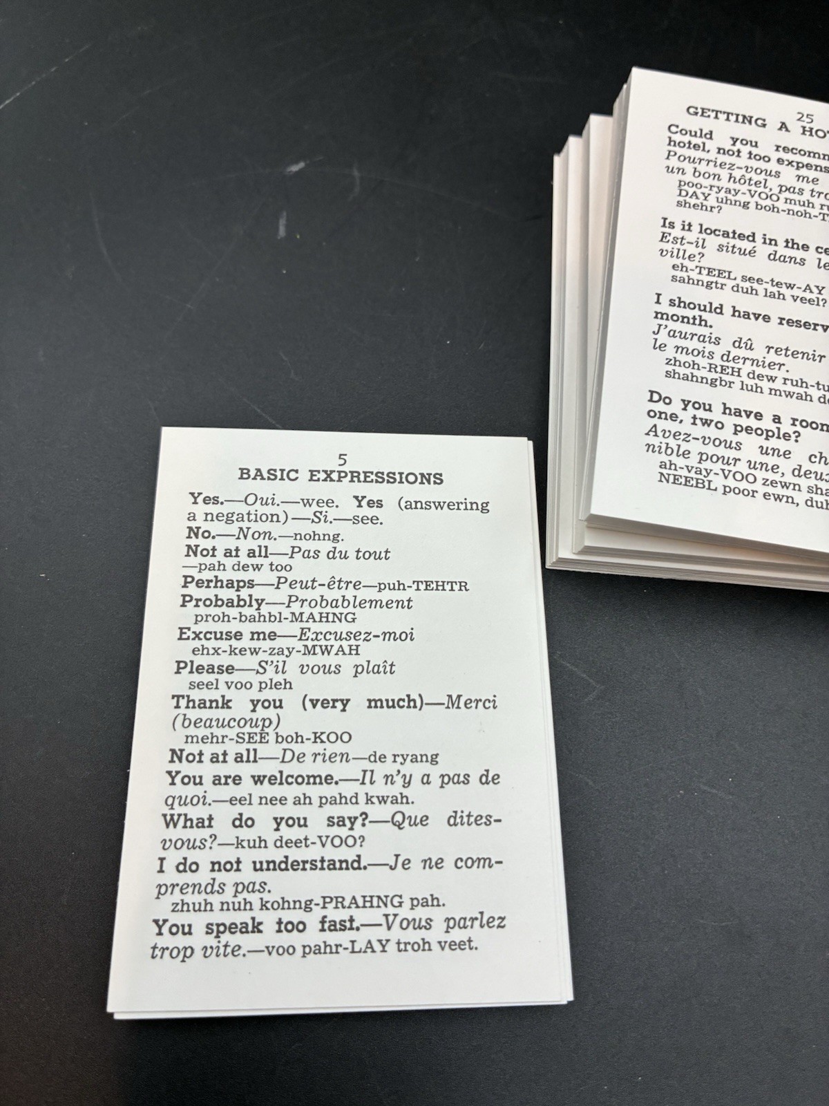 French Compact Conversation Facts Study Cards Visual Education Barely Used
