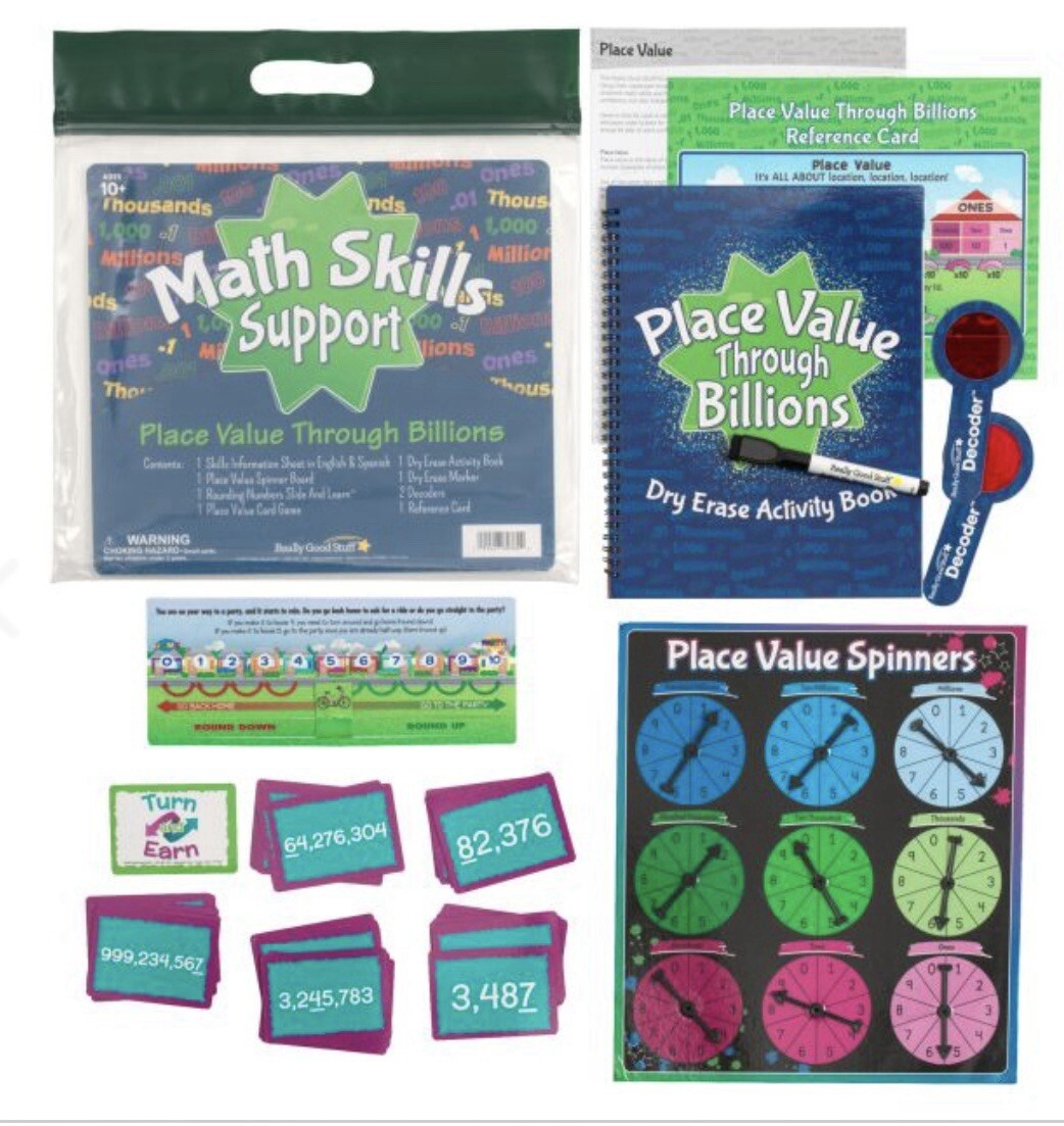 NEW Really Good Stuff Math Skills: Grade 3-6, Place Value to Billions Education