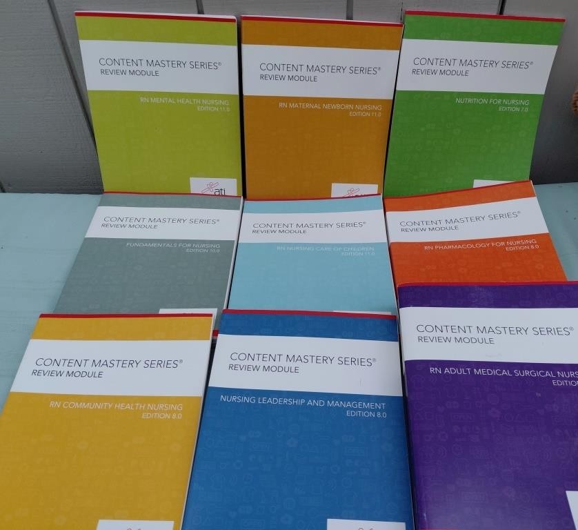 LOT (8) CONTENT MASTERY SERIES REVIEW MODULE NURSING ATI SC LN 2022