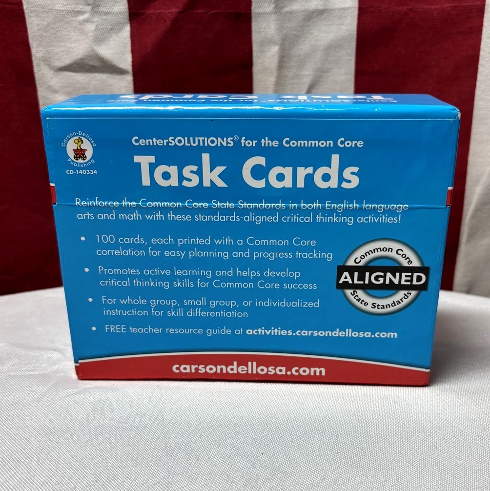 CENTERSOLUTIONS Grade 2 Common Core box set 100 Task Cards education Carson-Del