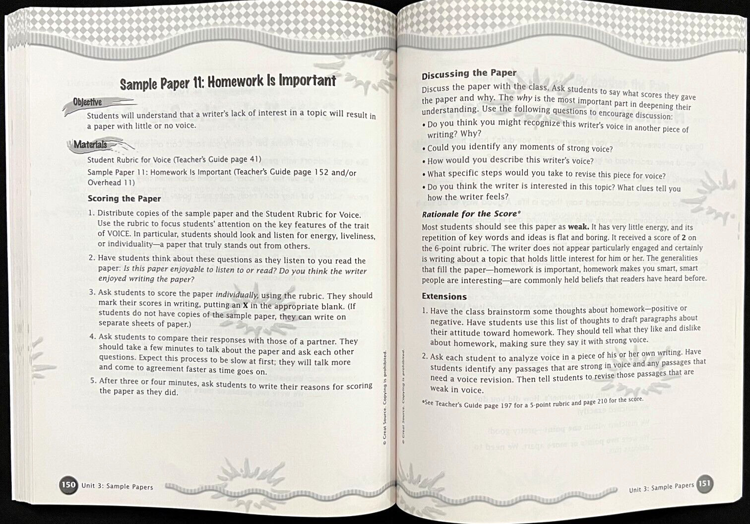 5th Grade – WRITE TRAITS (Teacher Guide & Student Trait Book) (2002)