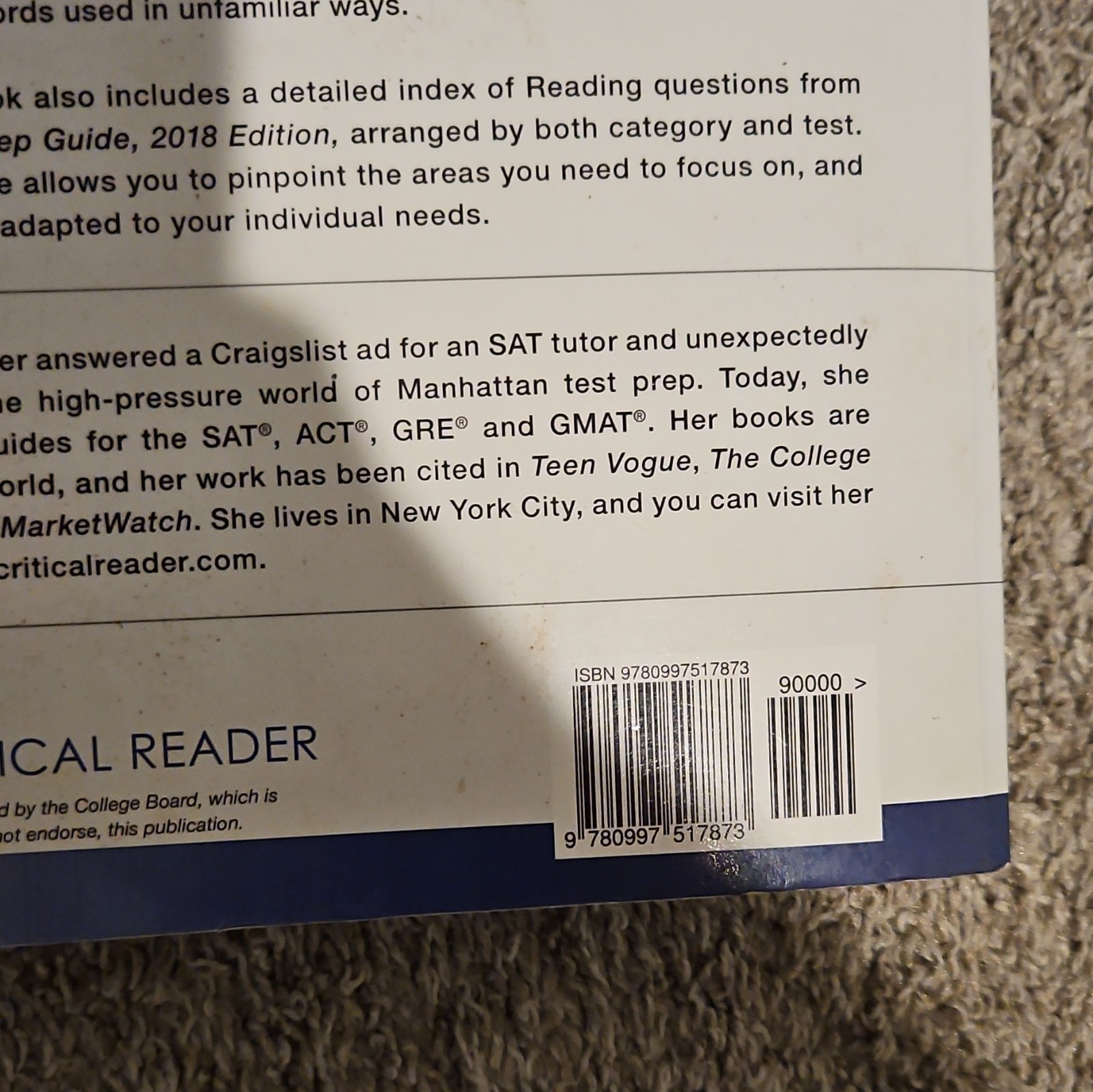 The Critical Reader Complete Guide to SAT Reading 3rd Ed Meltzer PB 2018