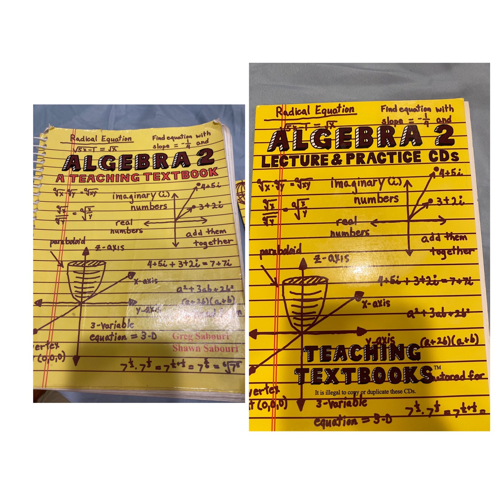 Algebra 2 Teaching Textbooks Spiral-bound & Lecture Practice CDs Complete Set