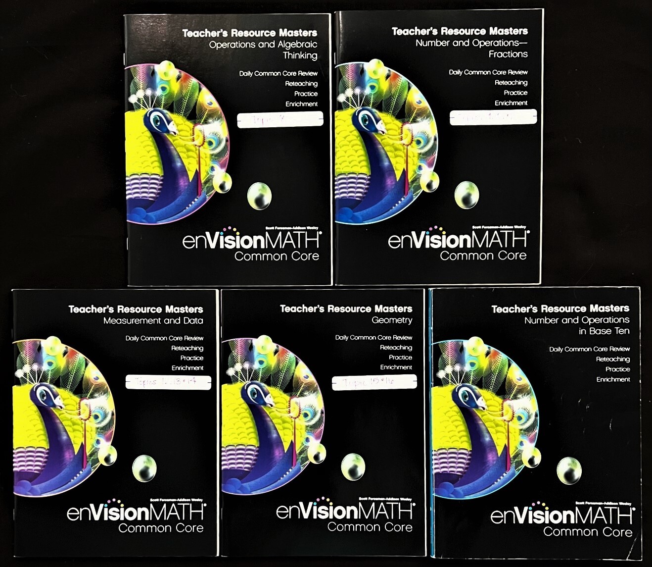 5th Grade – TEACHER’S RESOURCE MASTERS (5 book set) (2012, Pearson)