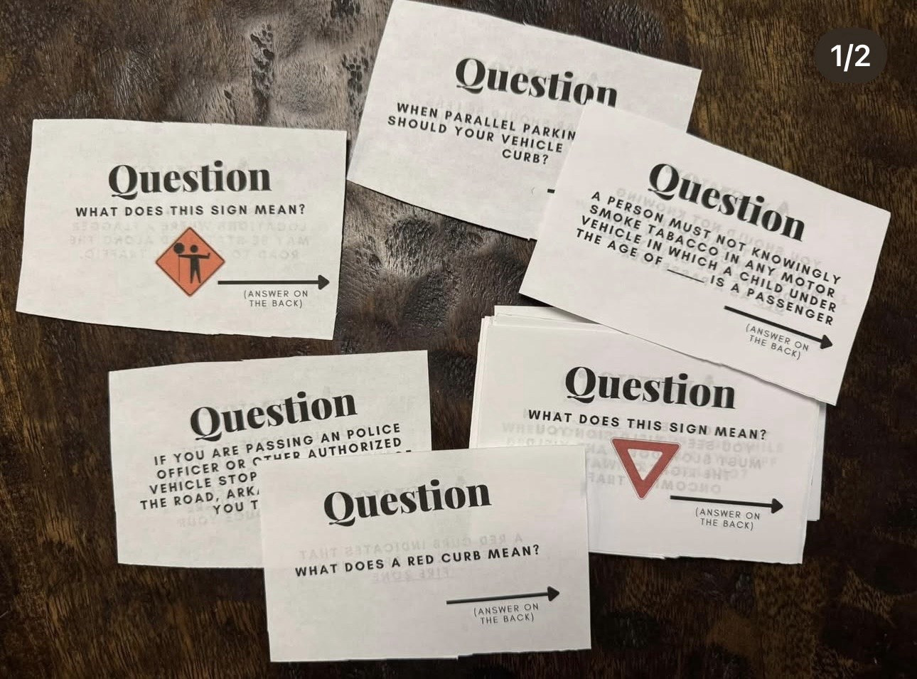 Driver License Learners Permit Study Cards – Road Signs + Rules – DMV Education