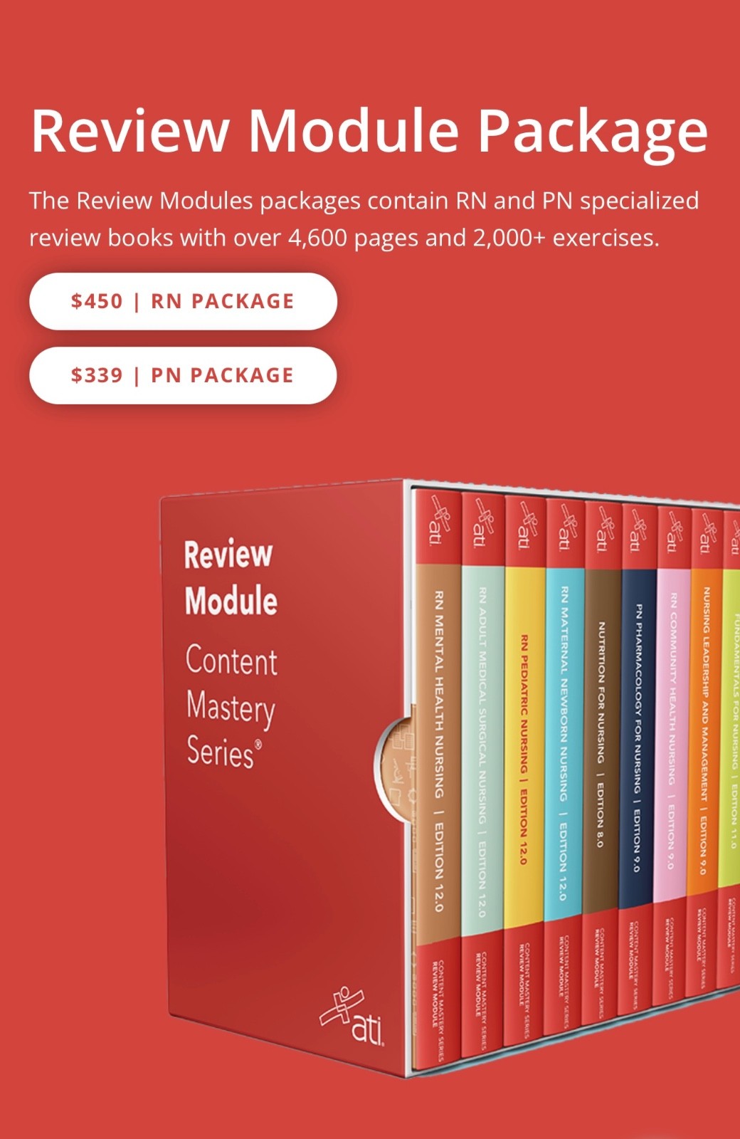 ATI PN Review Module Books. 8 books, Never Used!