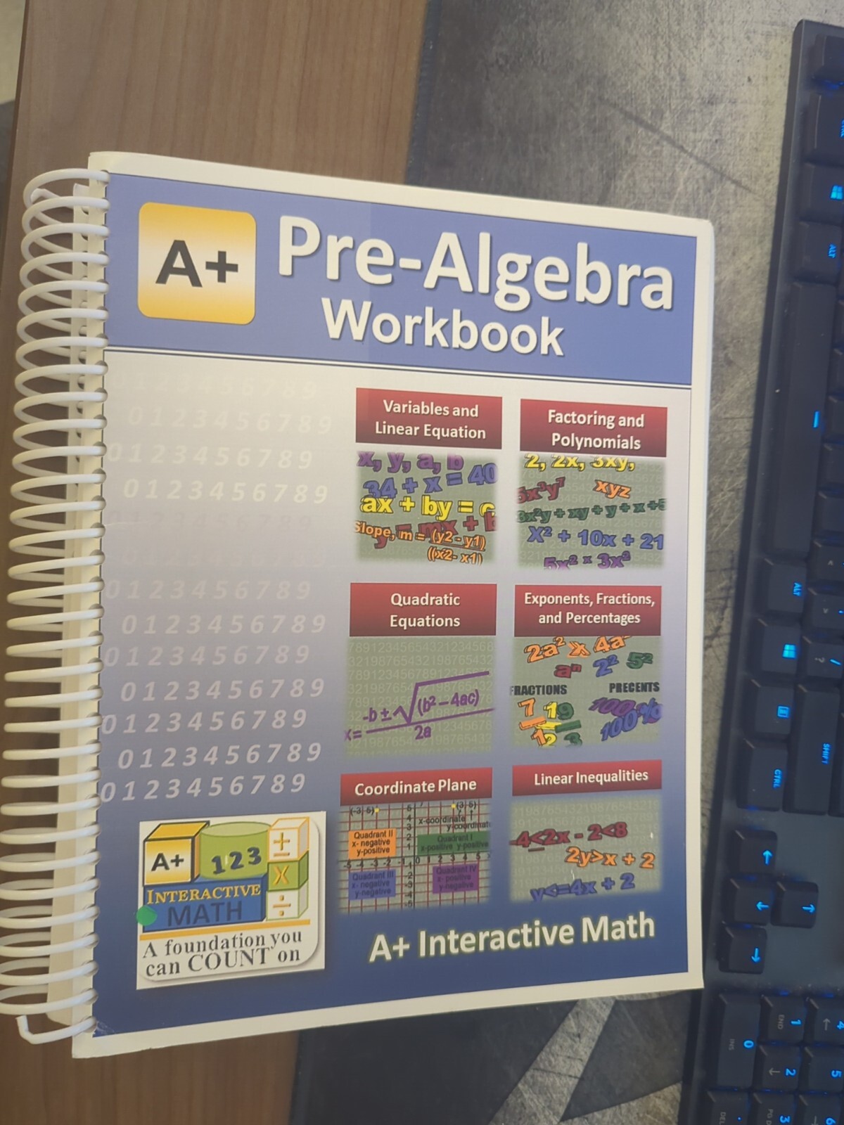 PRE-ALGEBRA (7TH OR 8TH GRADE) MATH WORKBOOK (PRINTED B&W By A + Interactive
