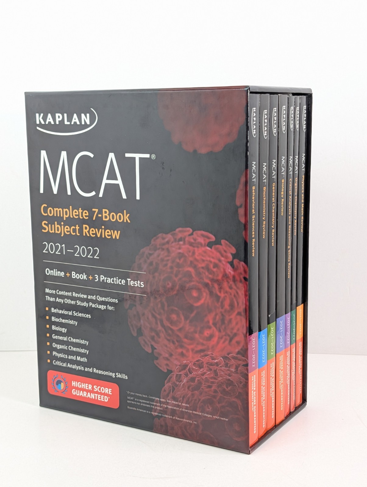 MCAT Kaplan Complete 7 Book Subject Review 2021-2022 Online Book, Practice Tests