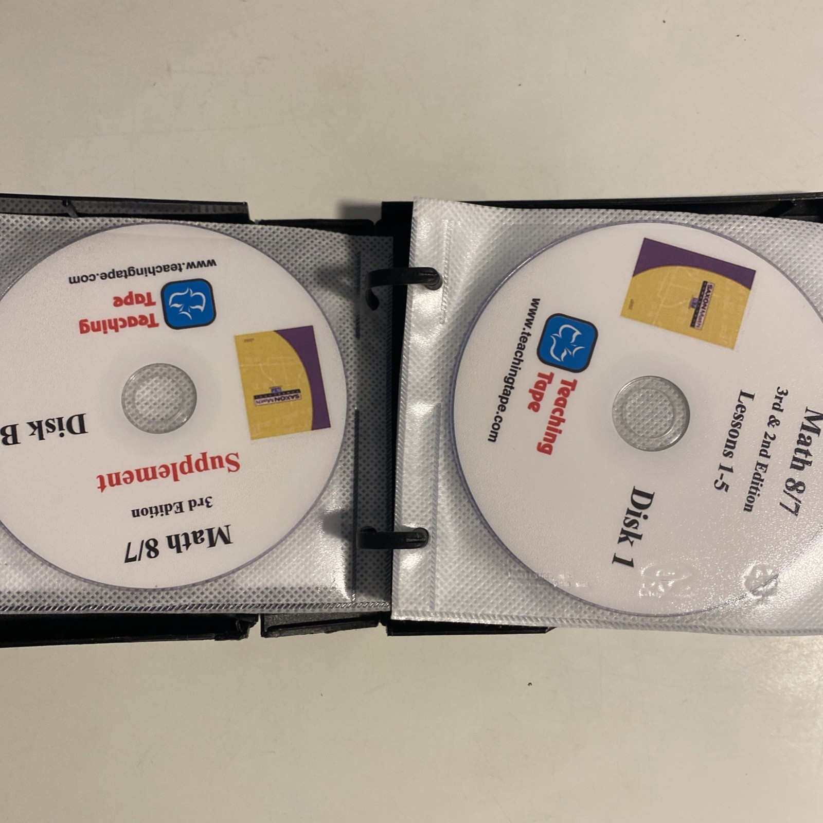 # saxon 8/7 Math (3rd edition) teaching tape DVDs Full Set Damaged Case