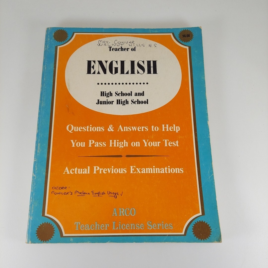 Teacher Of English High School & Junior High School Arco Teacher License Series