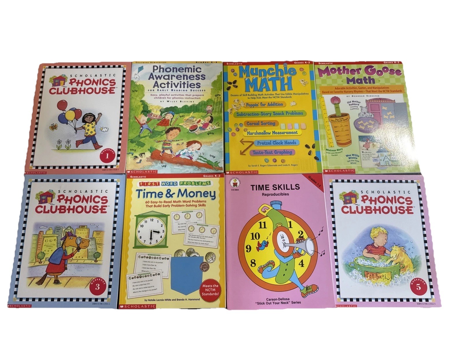 Scholastic Book Bundle For Time Skills, Phonics Math, And Money