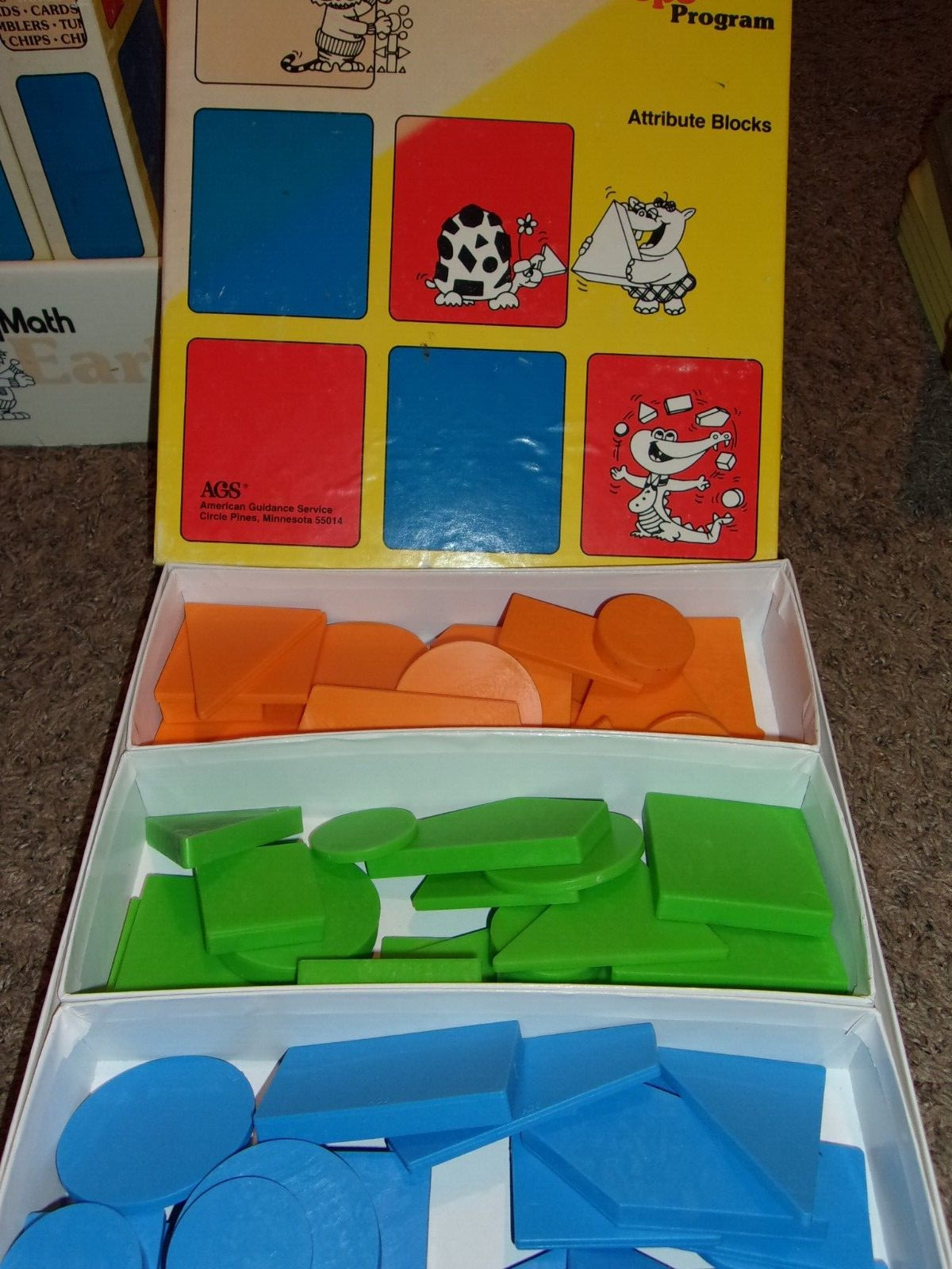 KeyMath Early Steps Program Books Manipulatives Blocks Guide Key Math SET AGS