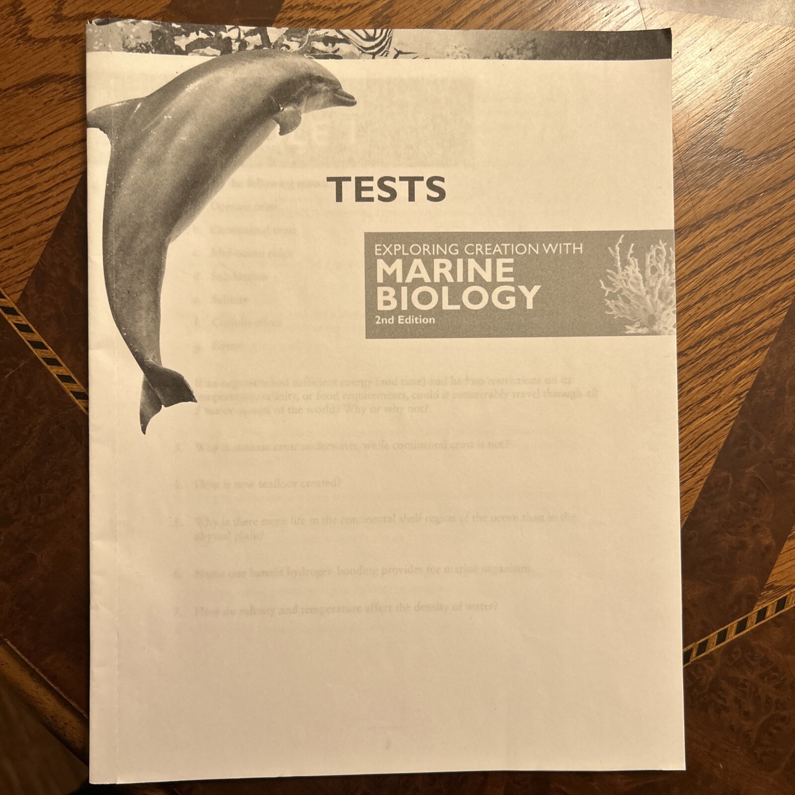 Exploring Creation with MARINE BIOLOGY 2nd Edition Apologia TESTS
