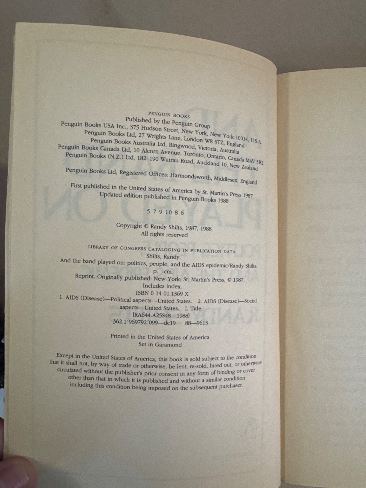 And the Band Played on: Politics, People, And the AIDS Epidemic by Randy Shilts