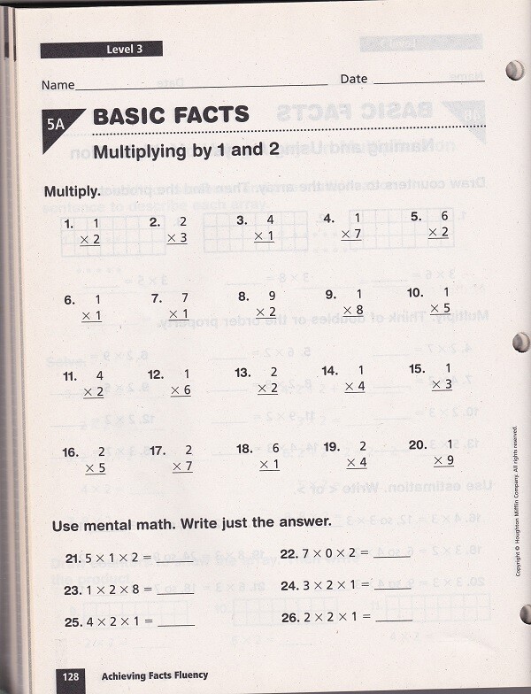 CALIFORNIA MATH Facts Fluency Practice Workbook, add subtract multiply division