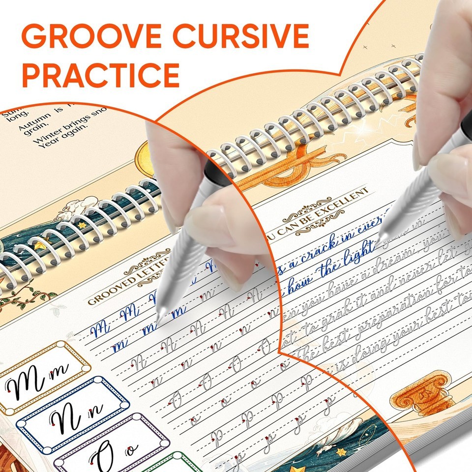 TIME X Grooved Cursive Handwriting Workbook Kit – Handwriting Practice