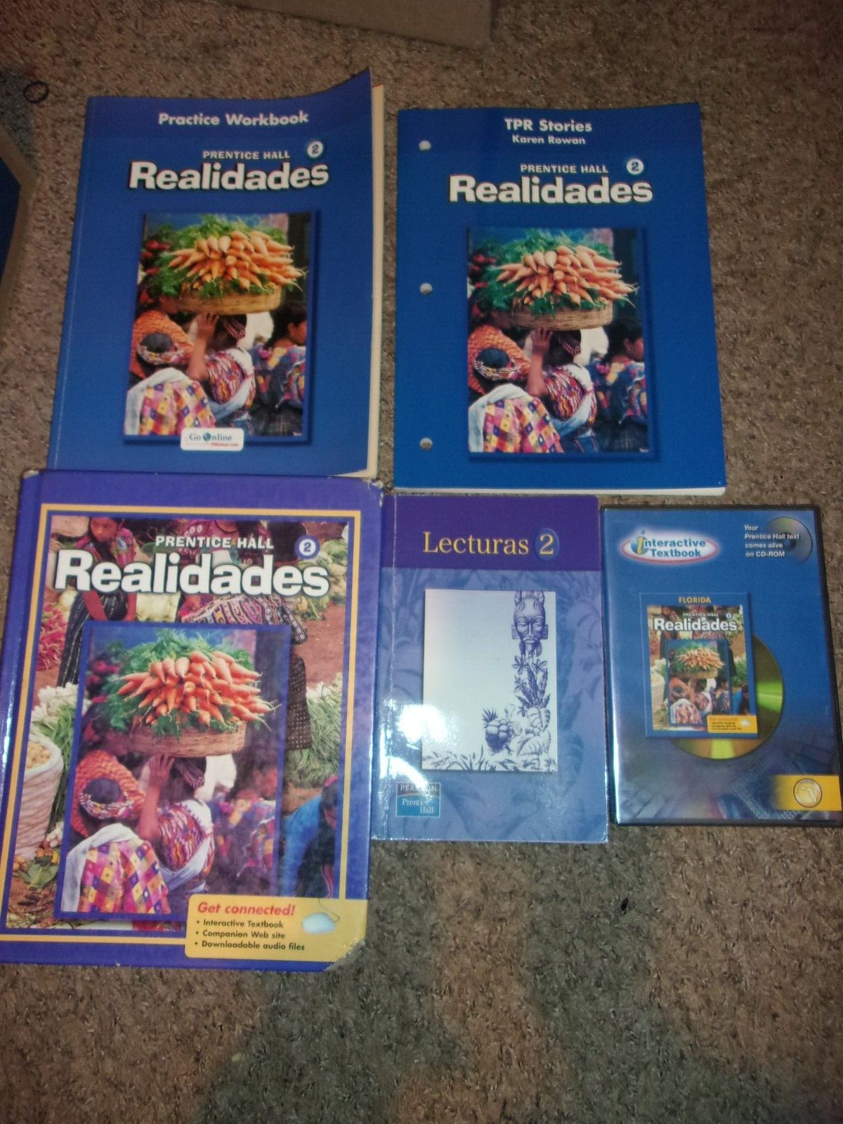 REALIDADES 2 Pearson Prentice Spanish Student TPR Stories Workbook Lecturas text