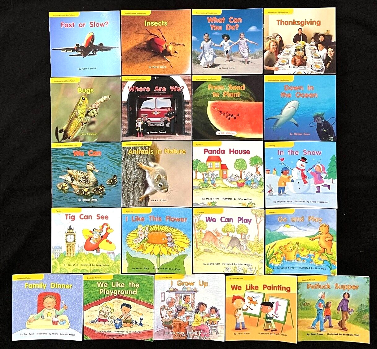 Kindergarten-GENRE READERS (Info. Nonfiction, Realistic Fict., Fantasy) 21 books