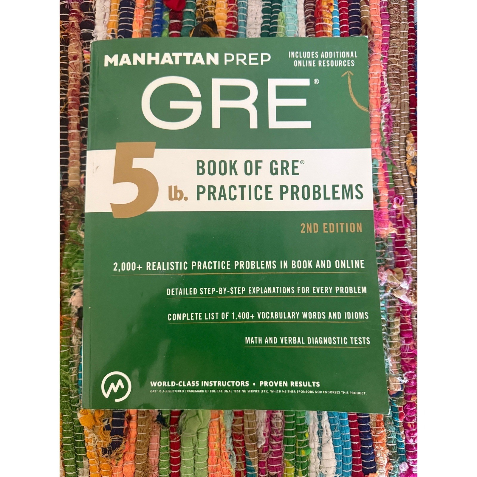 Manhattan Prep GRE Practice Book 5 lb. Green Excellent 2nd Edition 2000+ Problem