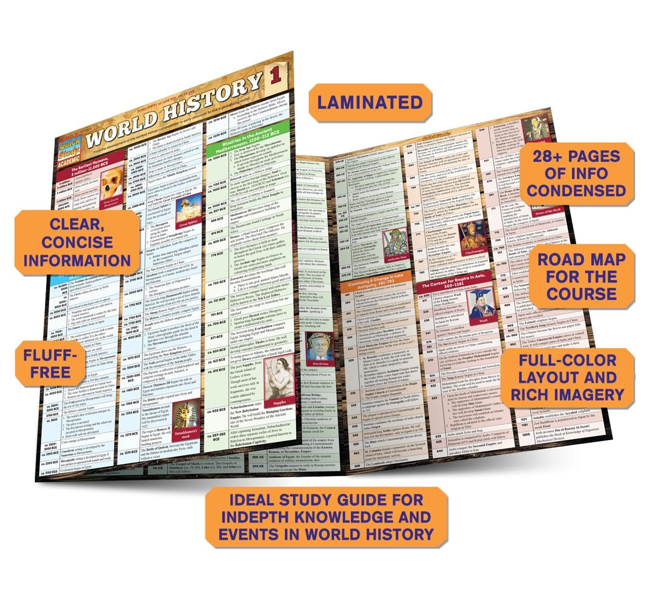 World History 1: a QuickStudy Laminated Reference Guide (Quick Study Academic)