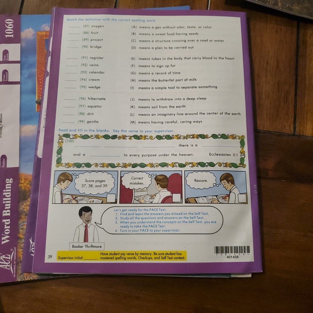 ACE Word Building Booklets (Levels 1014, 1058-1060, 1082-1084, 4th Edition)