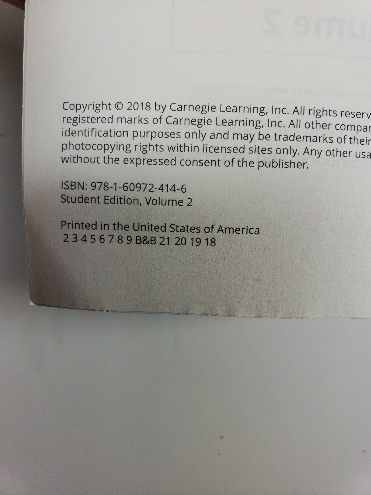 Carnegie Learning High School Math Solution: integrated math 2, Vol. 2 1st editi