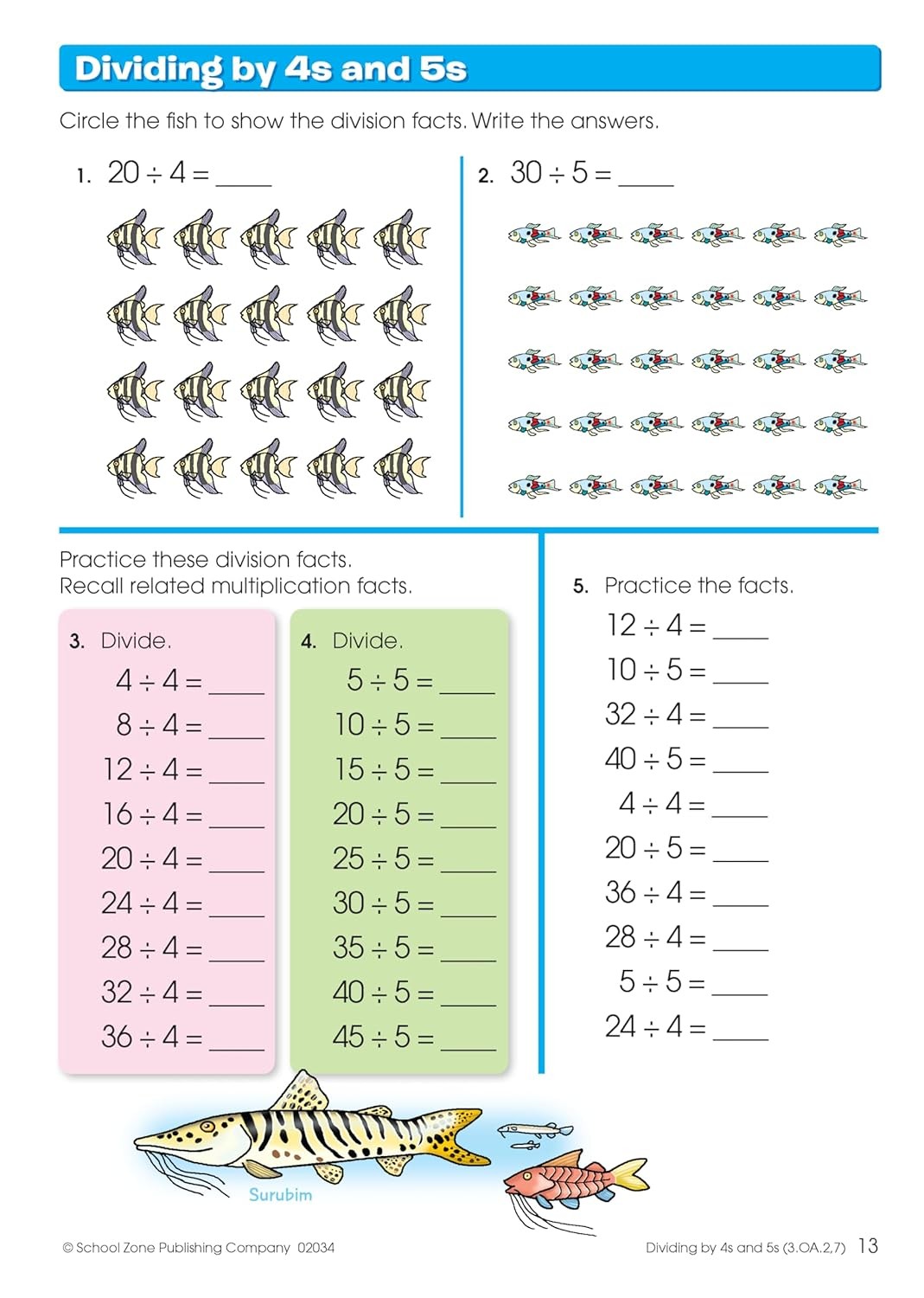 School Zone Multiplication & Division Workbook: 32 Pages, 3rd Grade, 4th Grade,