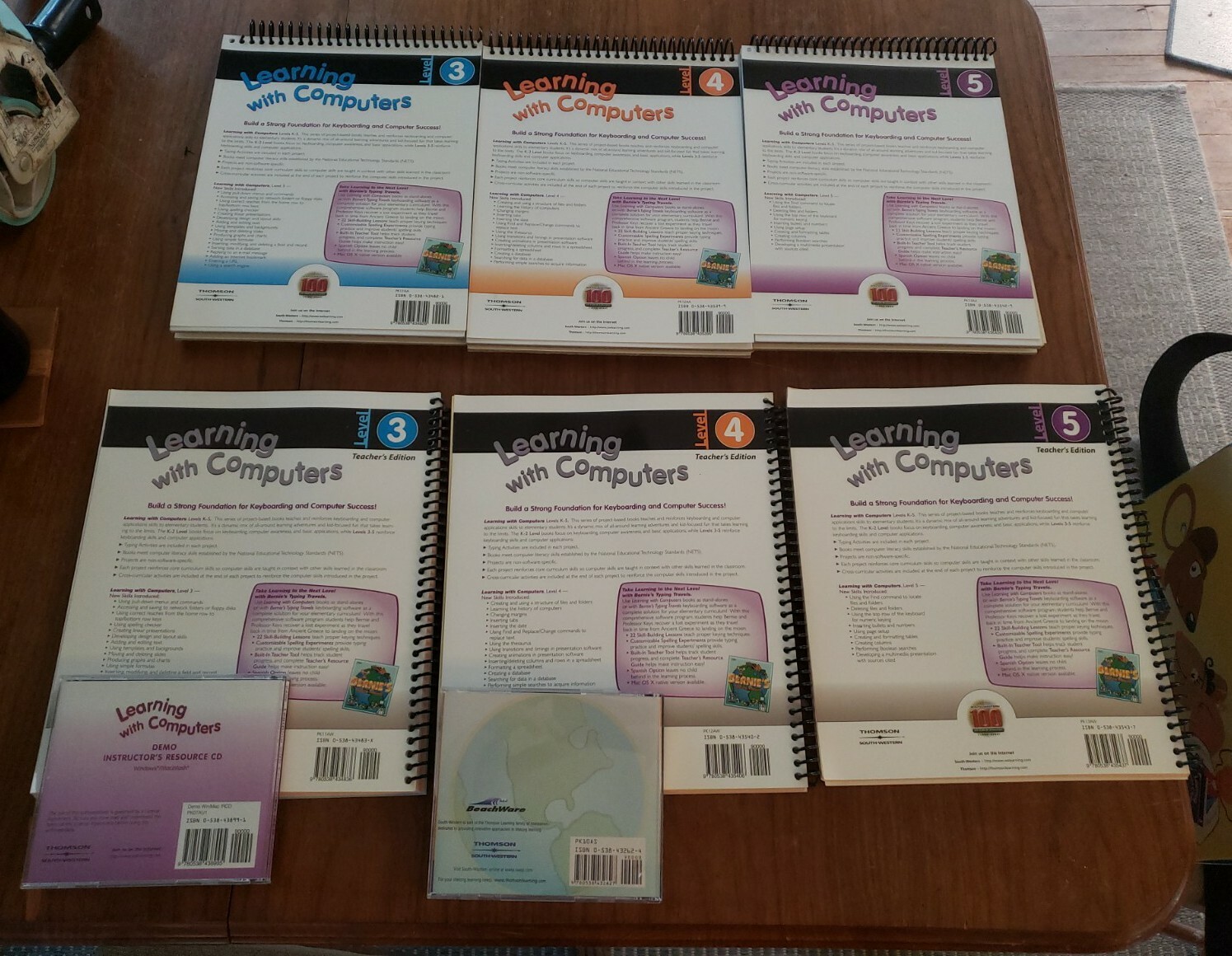 Learning W/ Computers 2 CDs 6 Spiral Bound Book Set Teachers Edition Levels 3-5