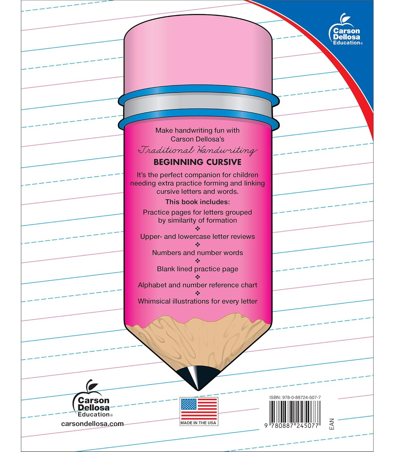 Carson Dellosa Beginning Cursive Handwriting Workbook, Traditional Writing Book