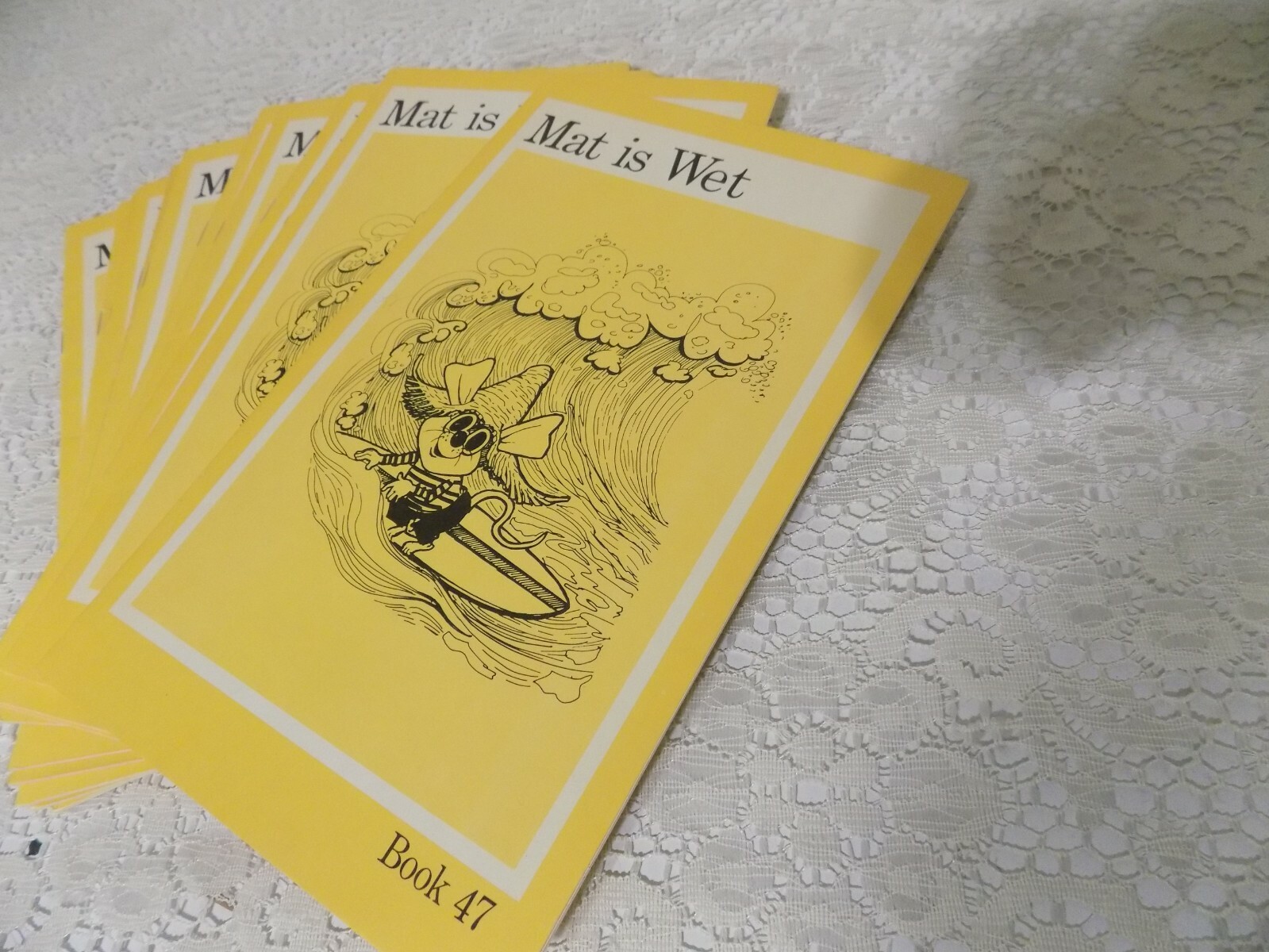 2- Vintage 1972 SWRL Ginn and Company. Beginning Reading Books Mat Is Wet