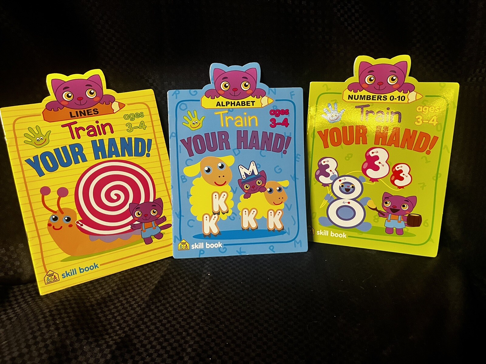 New! Train Your Hand 3 Book Set, Preschool Learn To Write Workbooks, School Zone