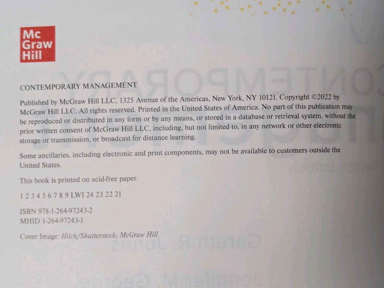Contemporary Management 12th *International Student Ed. ISE -2022 Jones & George