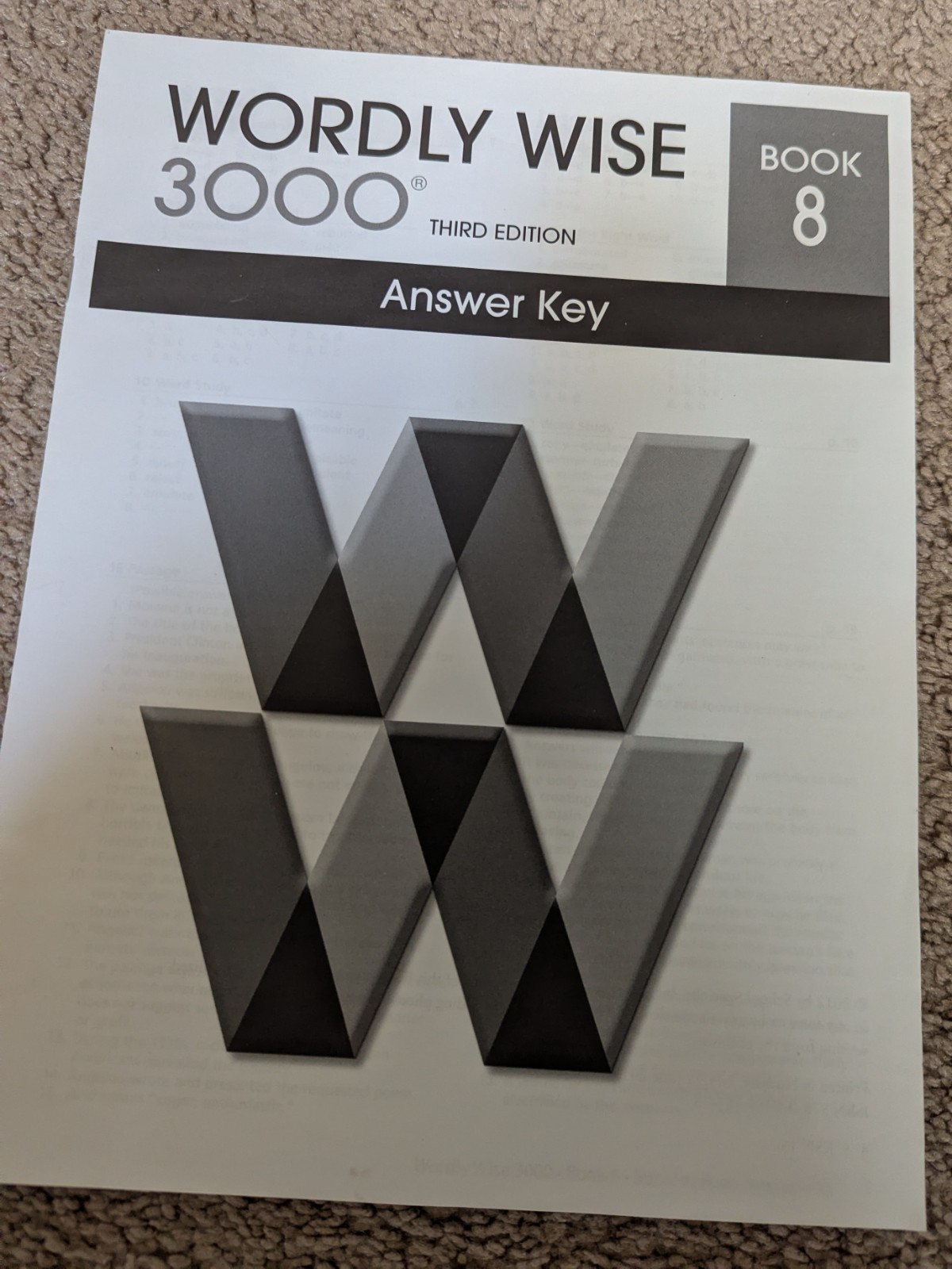 Wordly Wise 3000 Book 8 – 3rd Ed. Answer Key homeschool Specialty