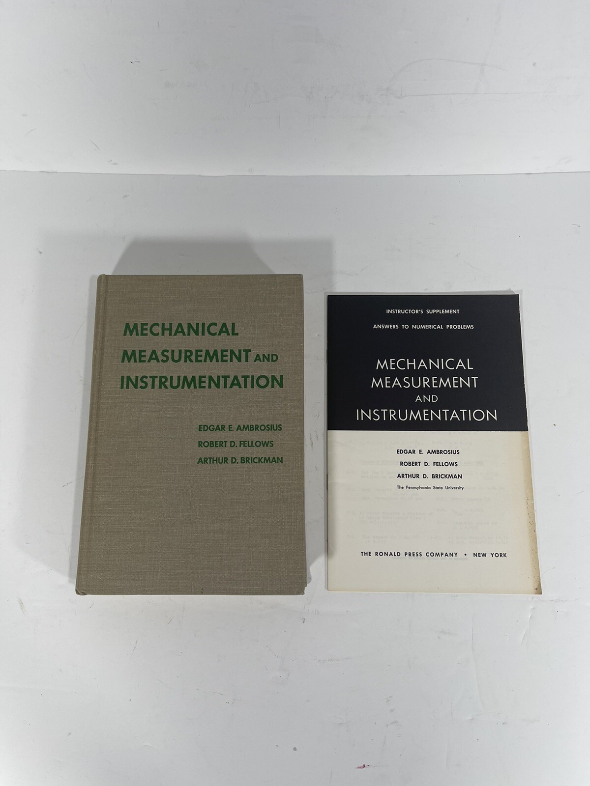 Mechanical Measurements & Instrumentation 1966 Book + Instructors Answers To Pro