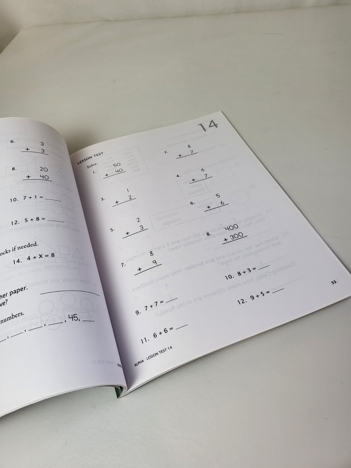Alpha Tests : Single-Digit Addition and Subtraction by Math-U-See 2012
