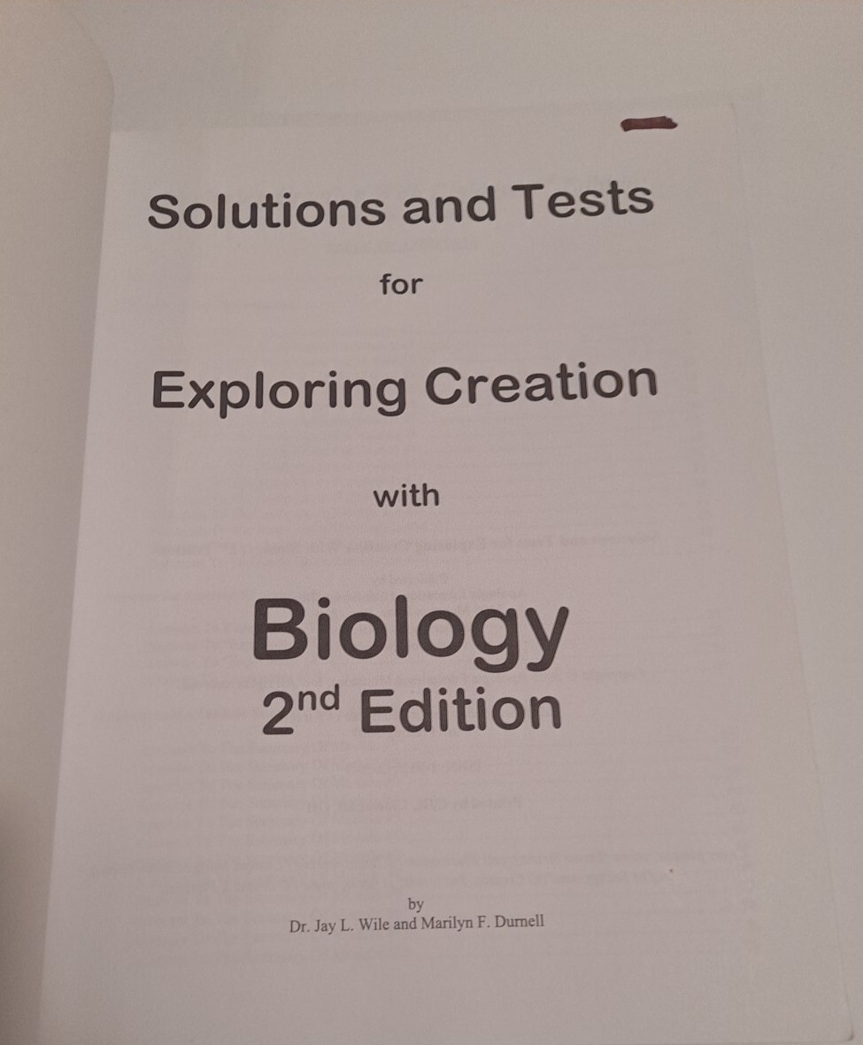 Exploring Creation with Biology Test and Solution Manual Homeschooling