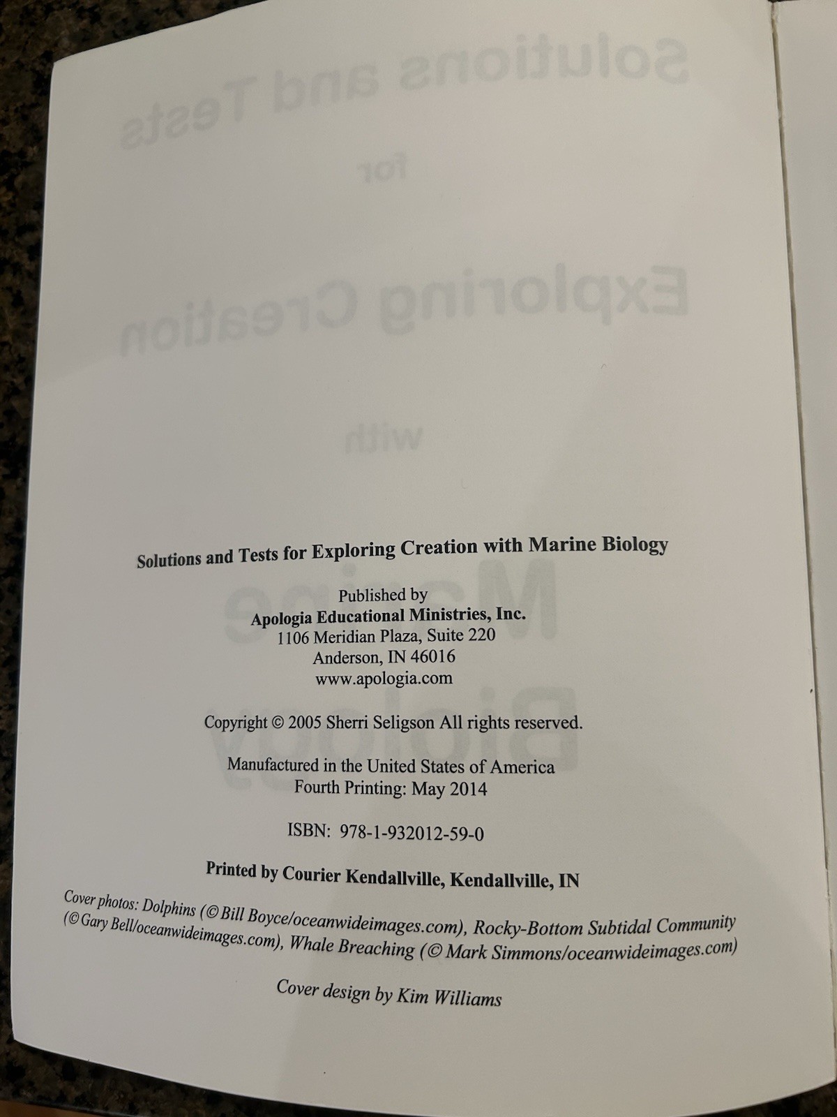 Apologia Solutions & Tests for Exploring Creation with Marine Biology