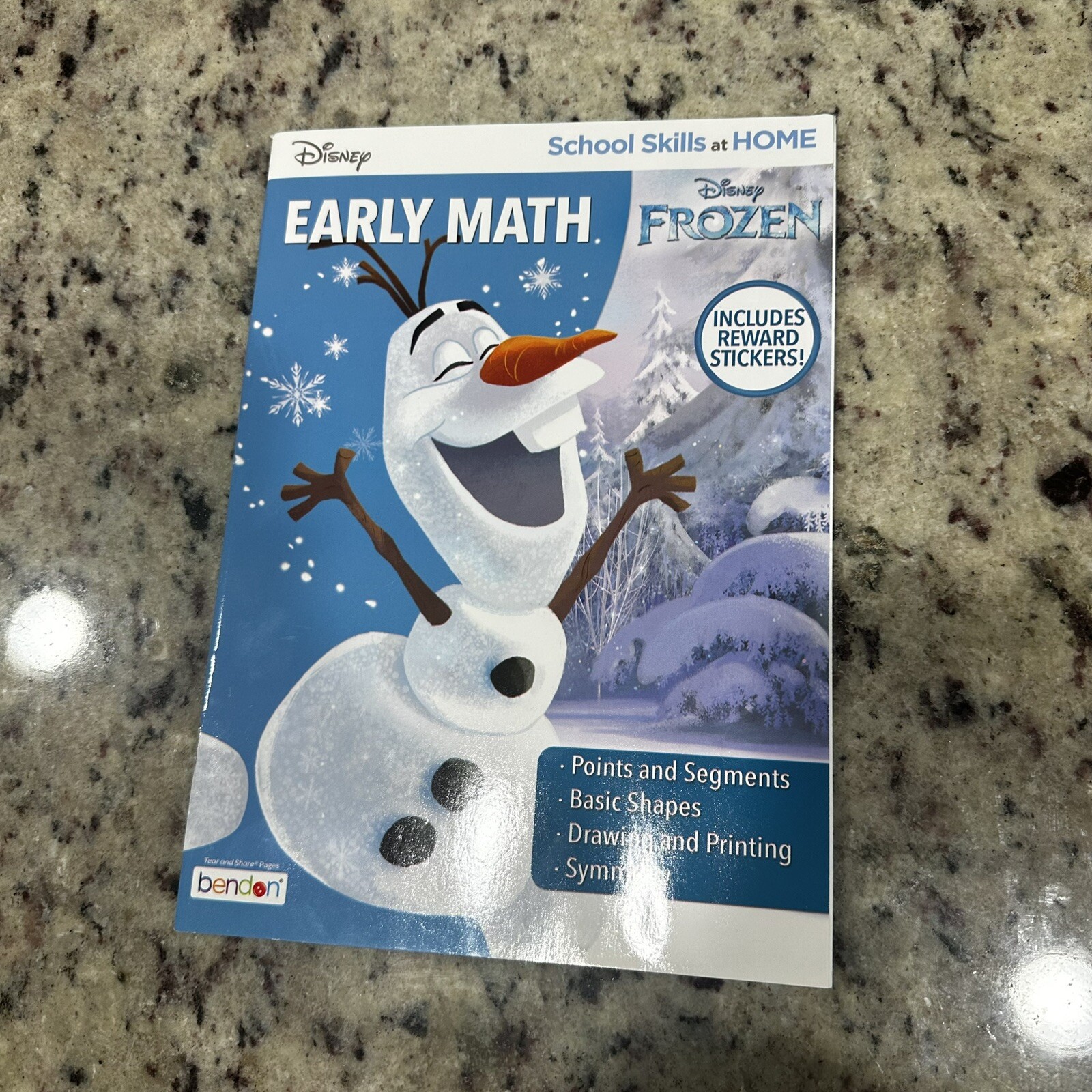 Disney School Skills At Home Early Math Frozen Workbook Education w/stickers