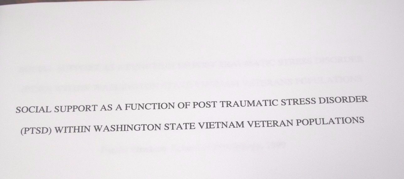Social Support Post Traumatic Stress Disorder Vietnam Veteran Populations Wa