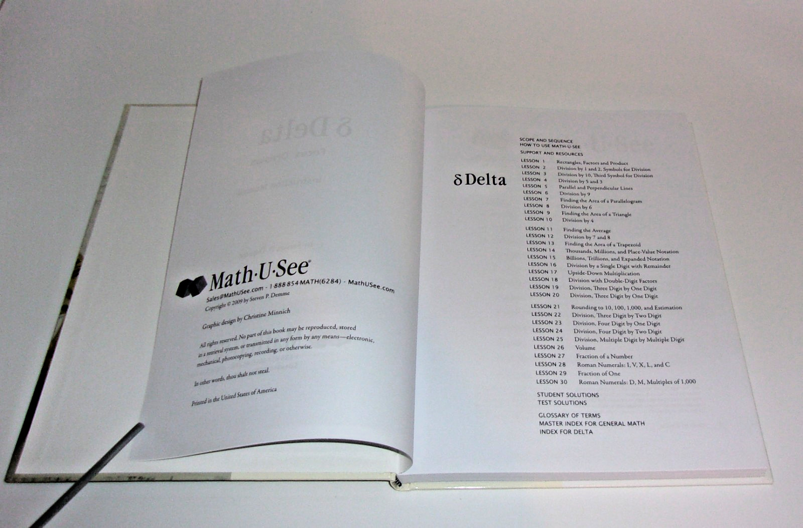 Math-U-See-Delta Single and Multiple Digit Division-Instruction Manual-By Demme