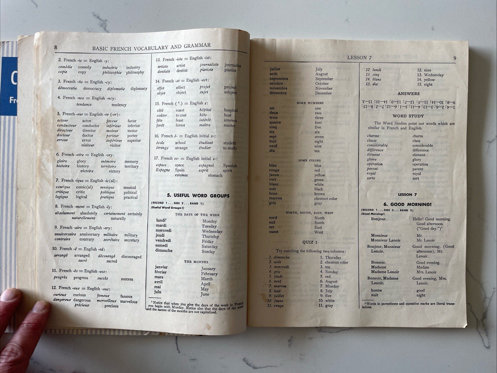 Common Usage Dictionary + Conversation Manual FRENCH Living Language (1955 PB)