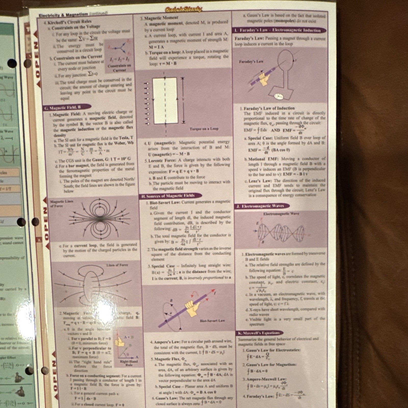 BarCharts QuickStudy Academic Physics Laminated Study Guide Pamphlet 1994