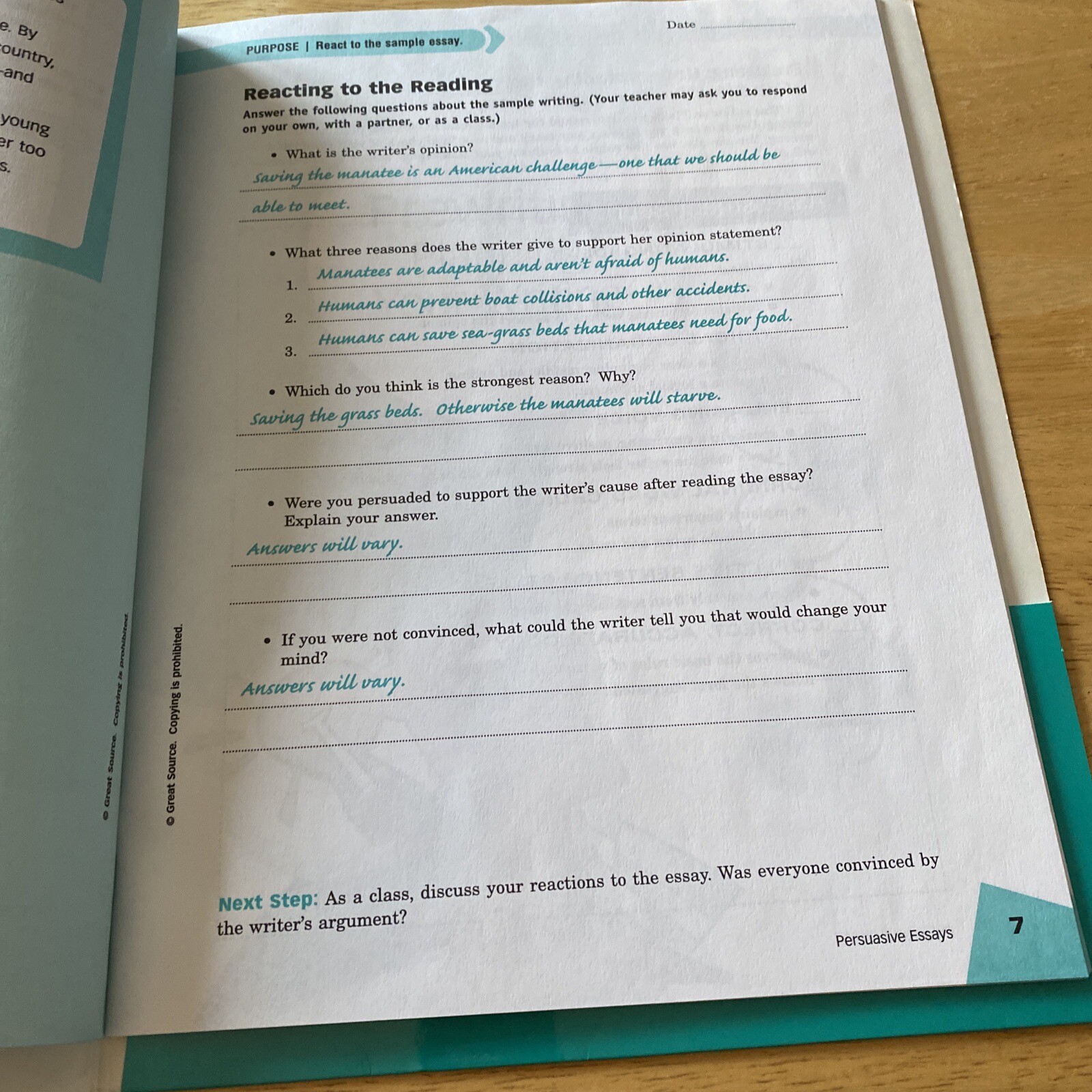 GREAT SOURCE WRITE SOURCE INSIDE WRITING: TEACHER’S EDITION