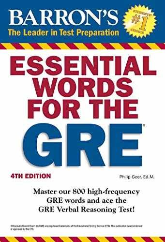 Essential Words for the GRE (Barron’s – Paperback, by Geer Philip – Very Good j
