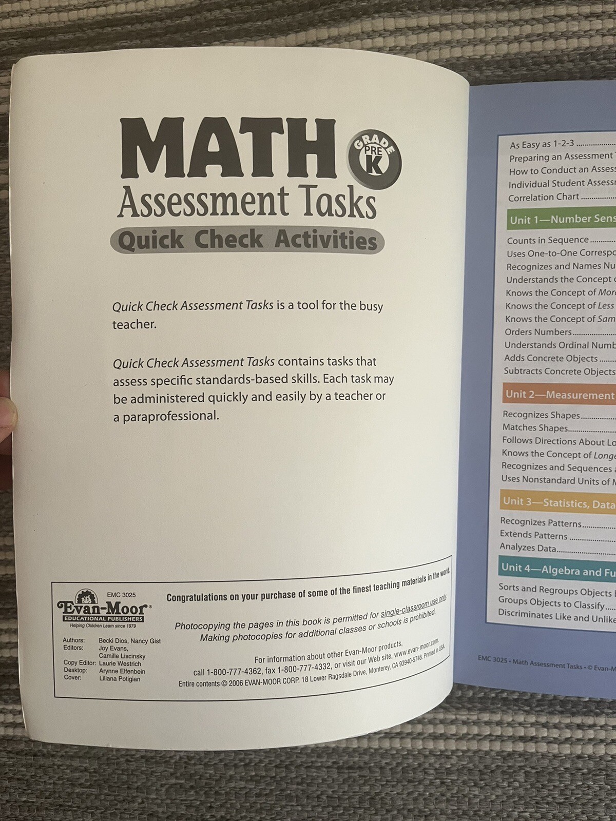 Math Assessment Tasks, Grade PreK Preschool Paperback By Nancy Gist