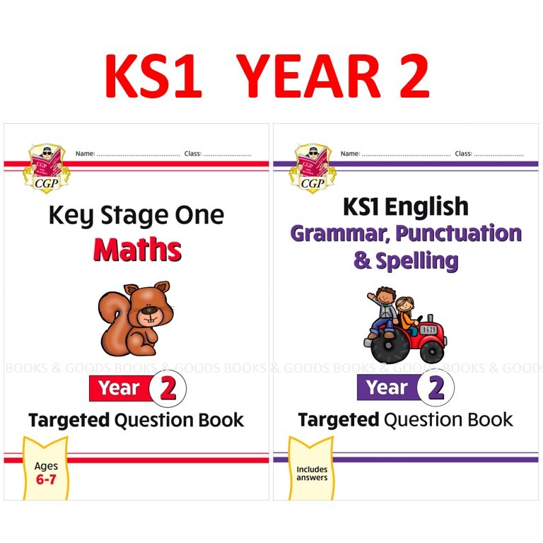 KS1 Year 2 Maths English Grammar & Spelling Books with Answer Ages 6-7 CGP