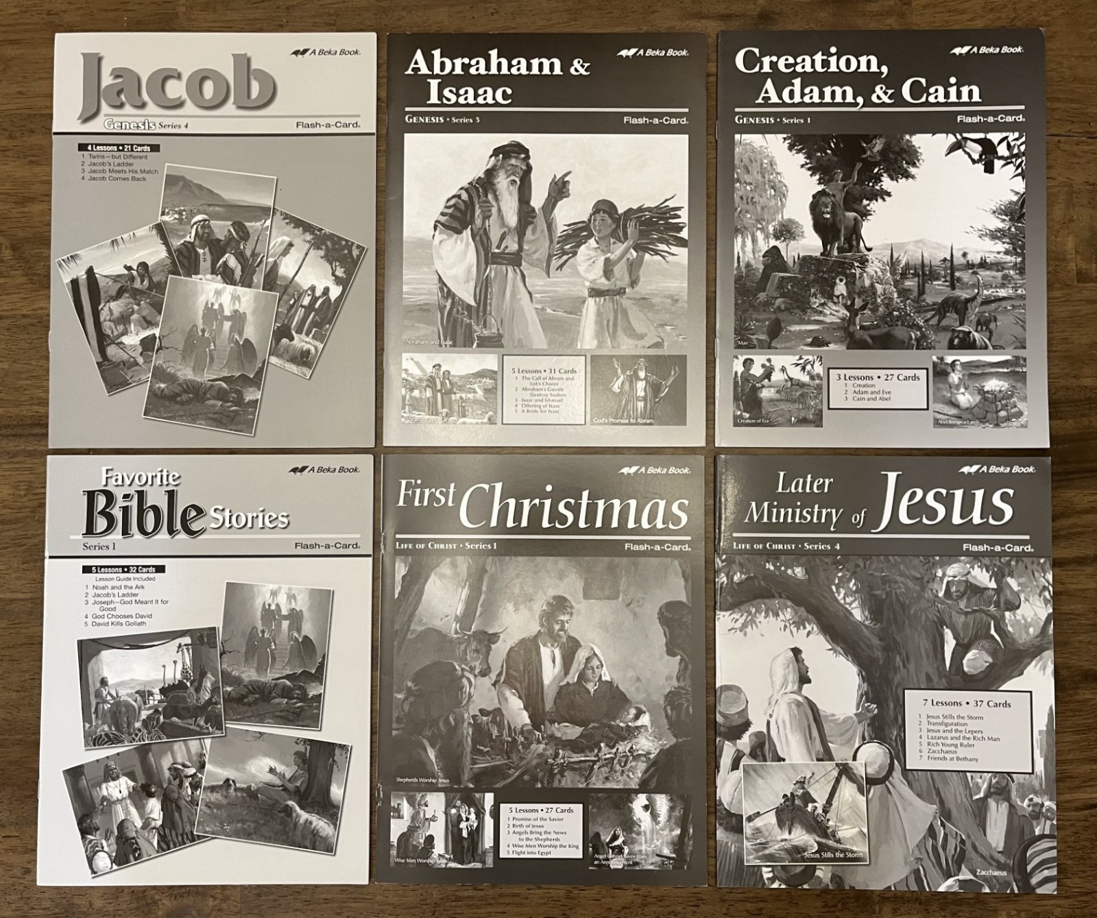 Abeka Bible Flash a Card Lesson Guide LOT: Jacob Abraham Creation Christmas